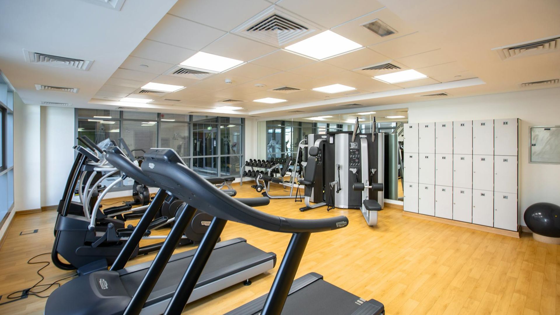 Person doing light cardio exercises in a bright room.